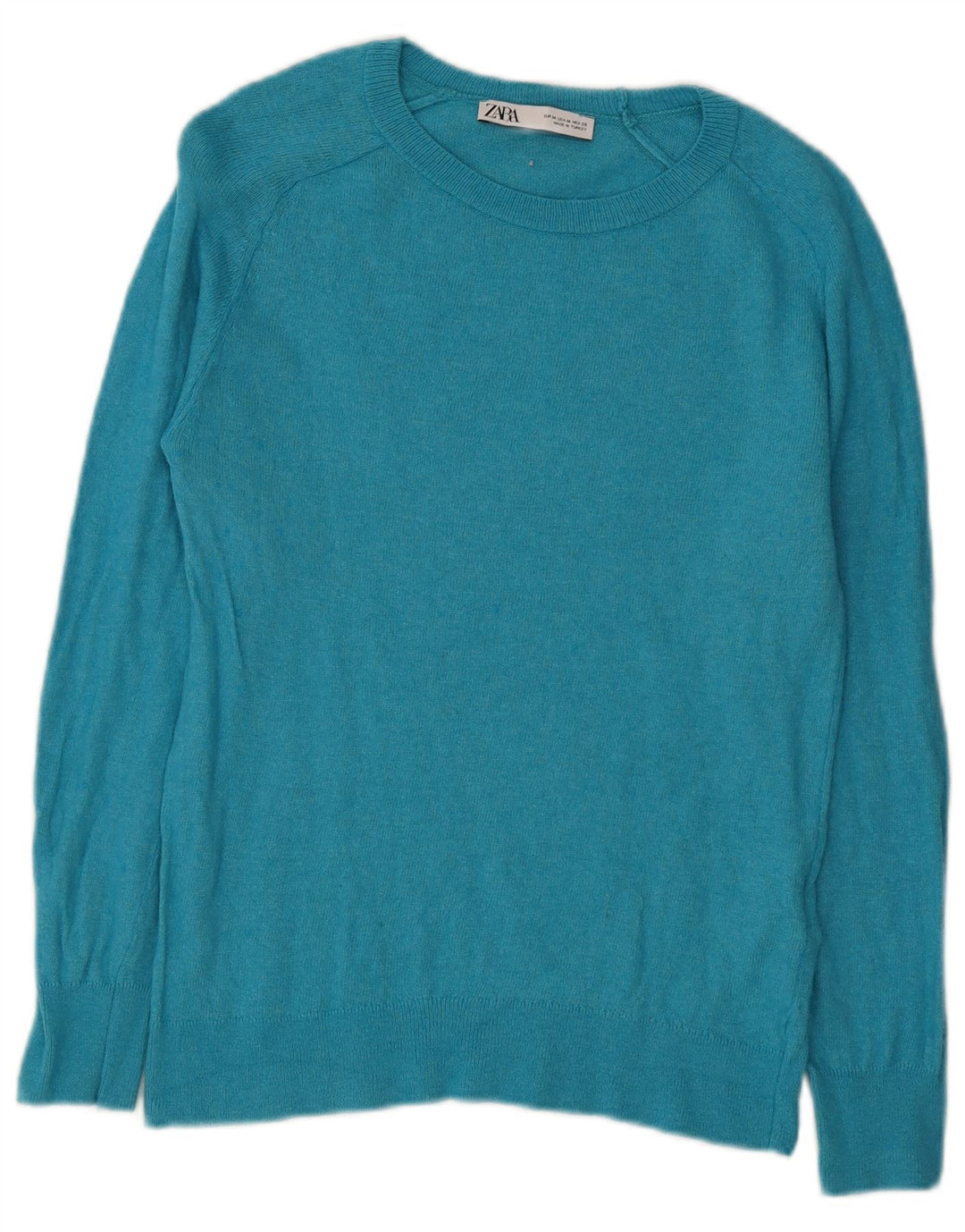Maglione maglione girocollo da donna Zara UK 12 medio turchese poliammide