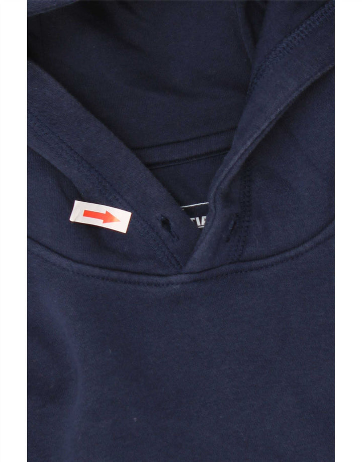 Felpa con cappuccio da uomo Adidas media in cotone blu navy