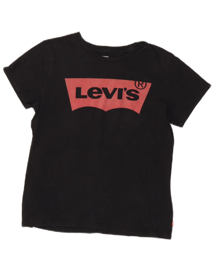 T-shirt grafica da donna LEVI'S Top UK 14 cotone nero medio