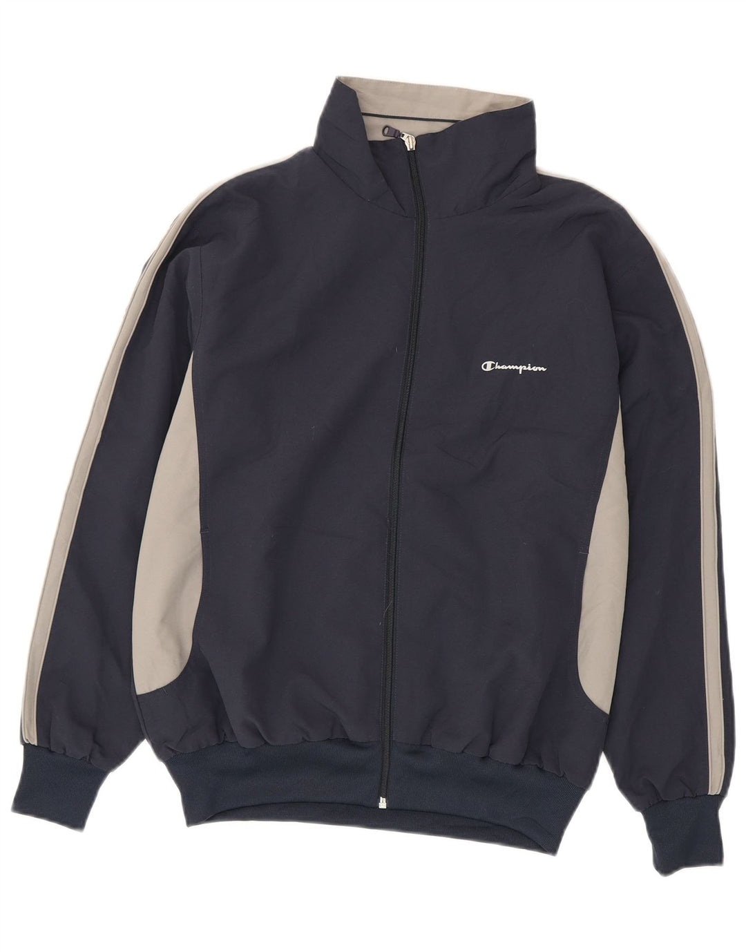 Giacca da ginnastica da uomo Champion piccola in poliestere color block blu navy
