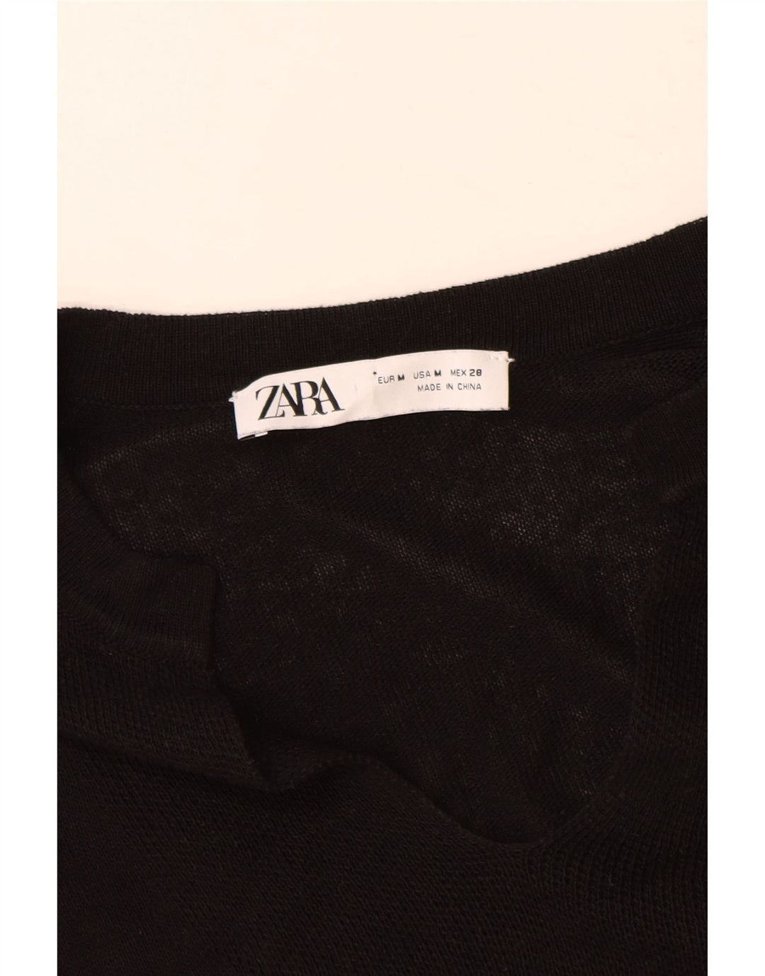 Maglione Zara da donna oversize con scollo a V e maniche a 3/4 UK 14 medio Nero