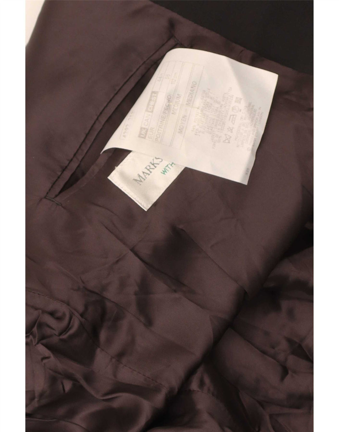 Giacca blazer doppiopetto da uomo Marks & Spencer UK 44 XL poliestere nero