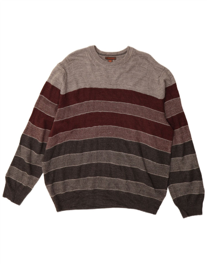 Maglione maglione girocollo da uomo Dockers XL acrilico a righe multicolore