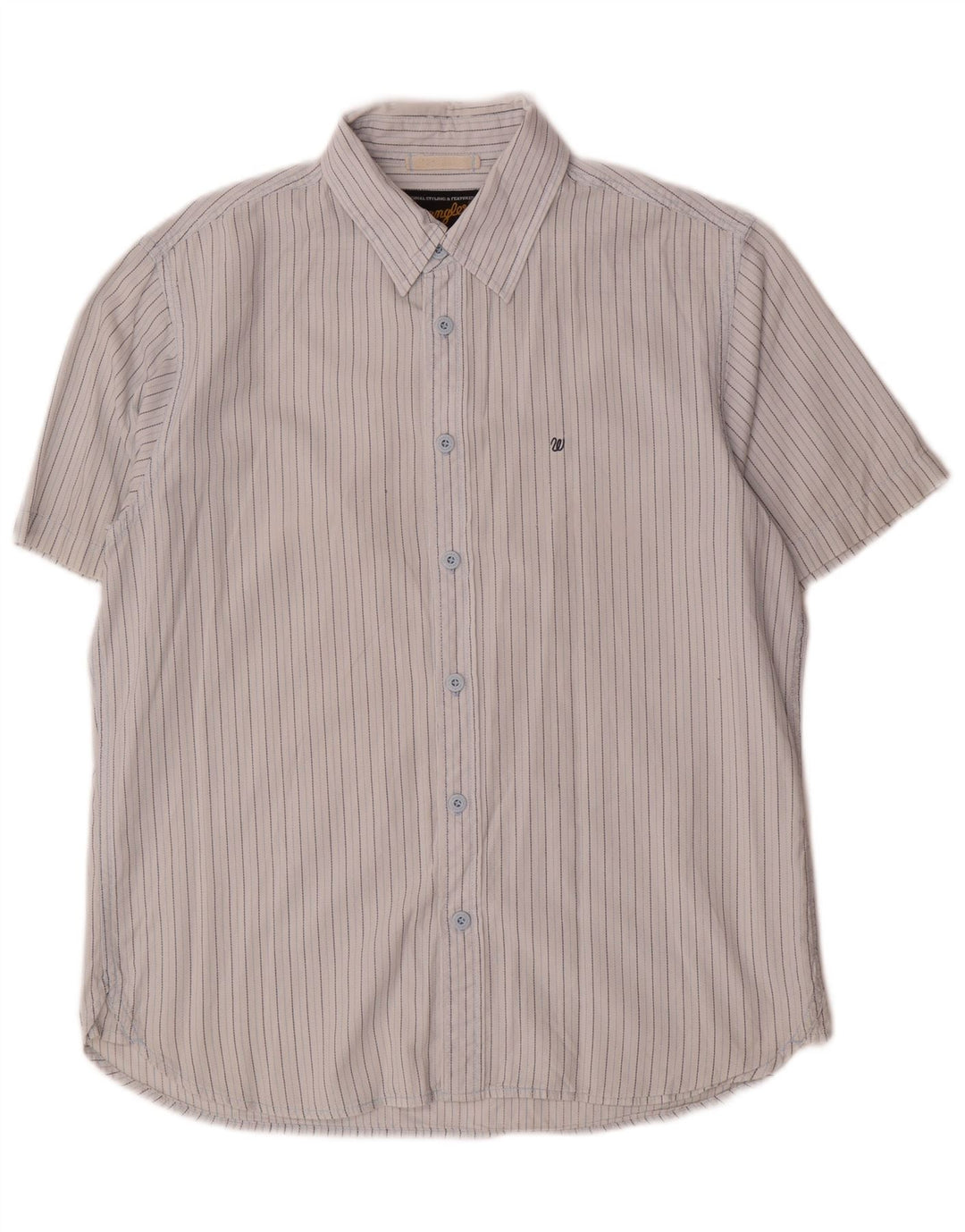 Camicia da uomo a maniche corte WRANGLER a righe bianche medie