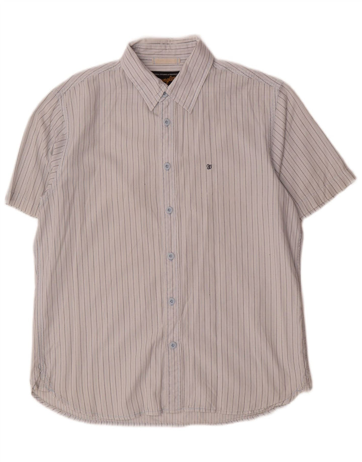 Camicia da uomo a maniche corte WRANGLER a righe bianche medie