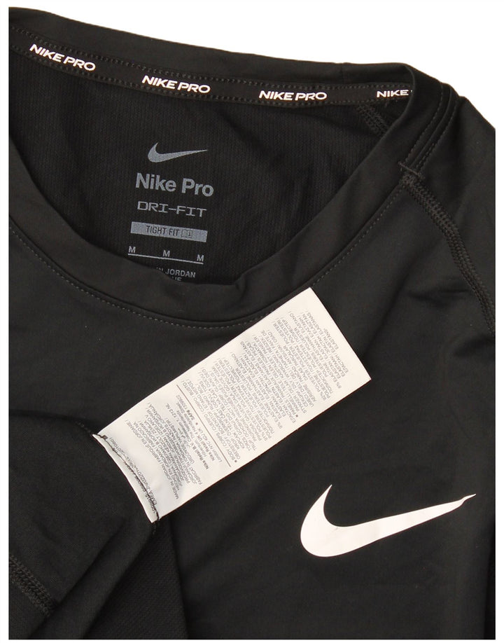 T-shirt Nike da uomo Dri Fit, top in poliestere nero medio