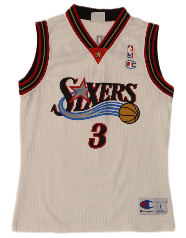 Canotta grafica Champion NBA da ragazzo, 11-12 anni, grande, colore bianco