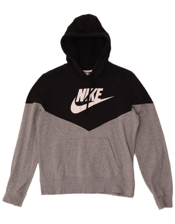 Felpa con cappuccio grafica Nike da ragazzo, 10-11 anni, cotone color block medio nero