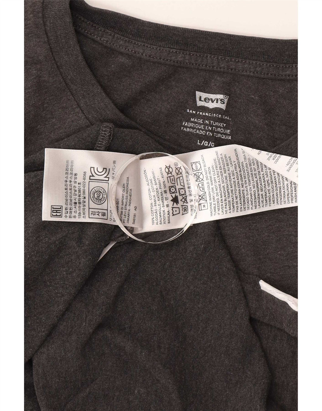 T-shirt grafica da uomo Levi's Top grande in cotone color block grigio