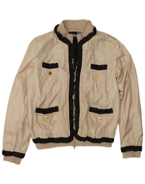Giubbotto bomber da donna Moschino UK 14 Large in poliestere color oro color block