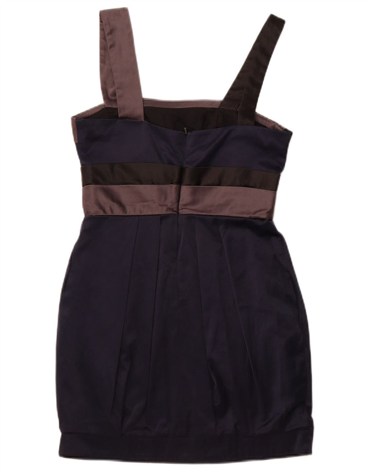 MISS SELFRIDGE Womens Sheath Dress UK 12 Medium Navy Blue Colourblock