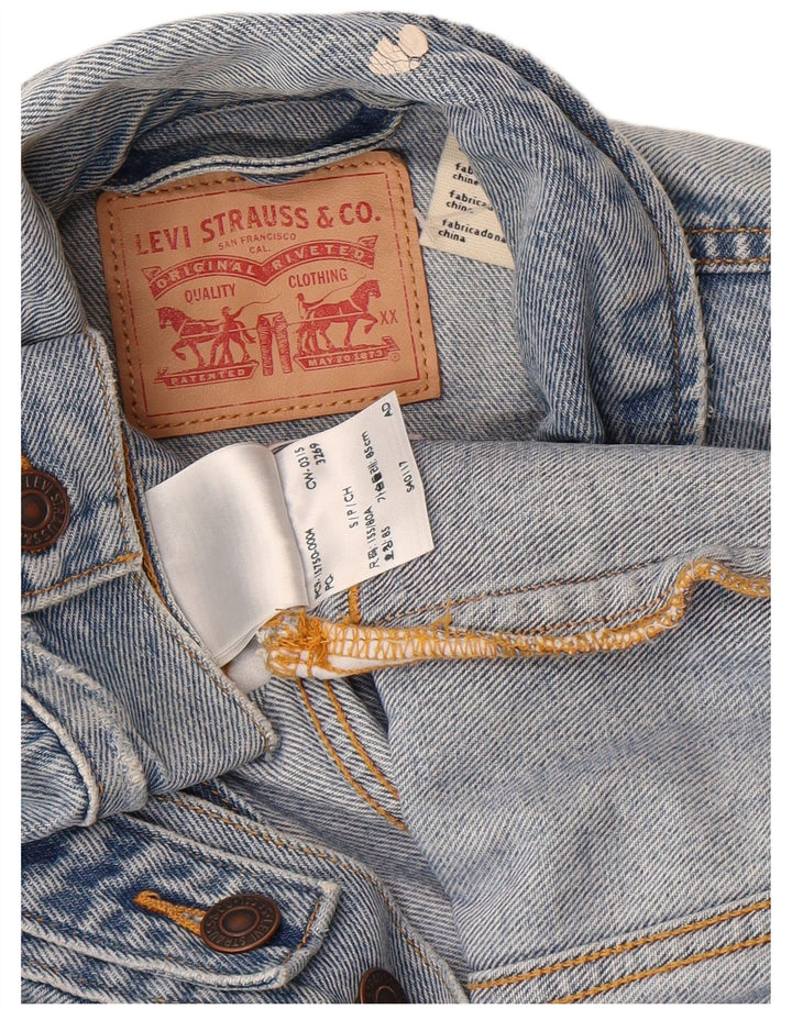 Giacca di jeans da donna LEVI'S UK 10 piccola in cotone blu