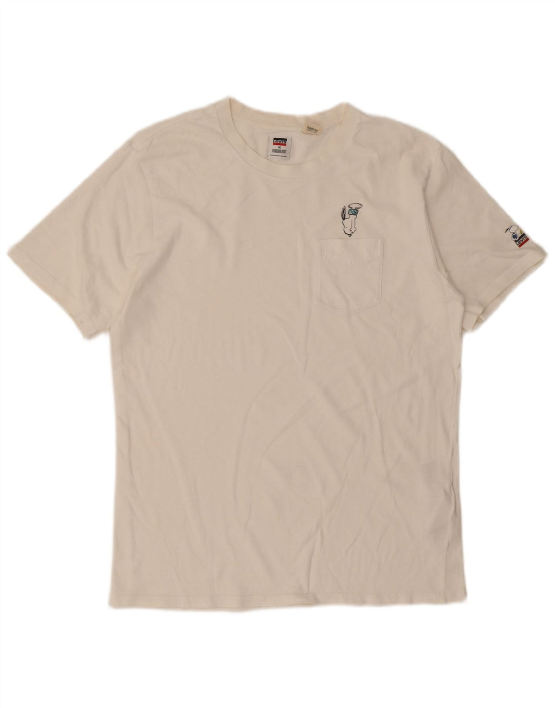 T-shirt Levi's da uomo dei Peanuts, piccola, in cotone bianco