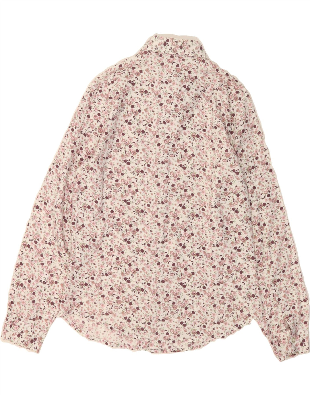 TIKIDA Womens Shirt UK 12 Medium Pink Floral Cotton Vintage TIKIDA and Second-Hand TIKIDA from Messina Hembry 