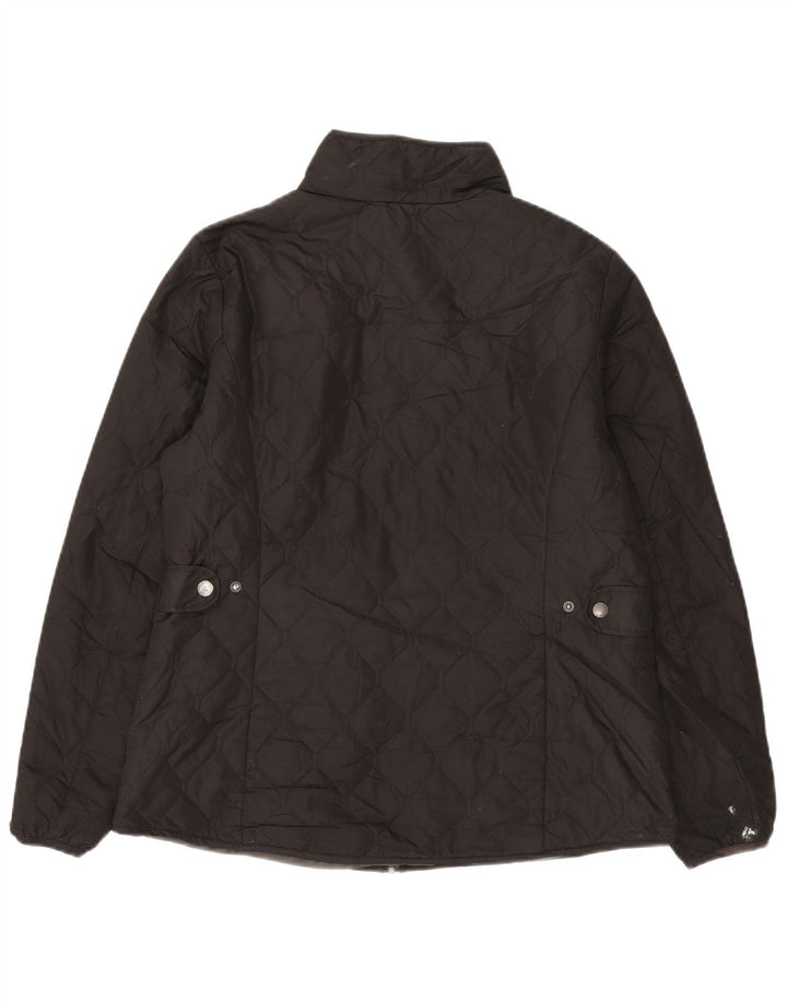 Giacca trapuntata da donna Eddie Bauer UK 16 grande poliestere nero