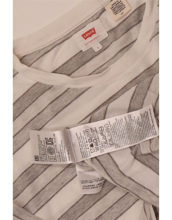 T-shirt da uomo Levi's Top grande in cotone a righe grigie