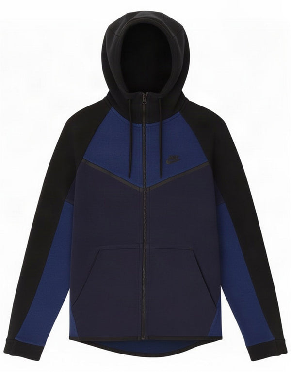Maglione con cappuccio e zip da uomo Nike Small Blu navy in cotone color block