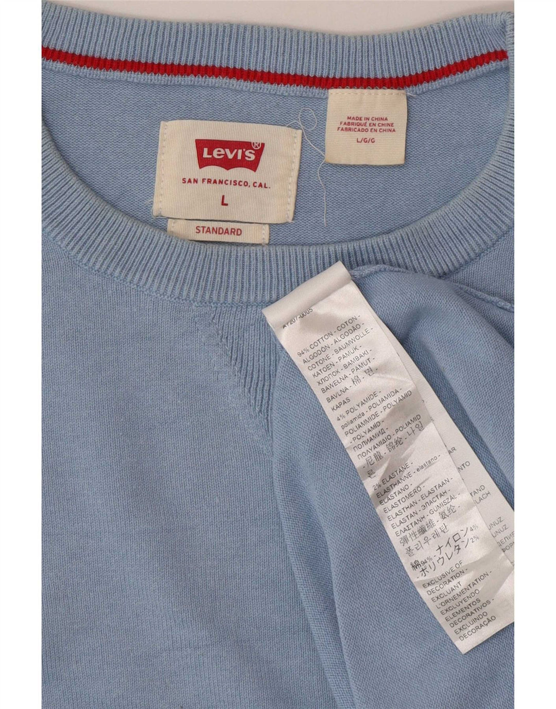 Levi's Uomo Maglione Girocollo Maglione Grande Cotone Blu