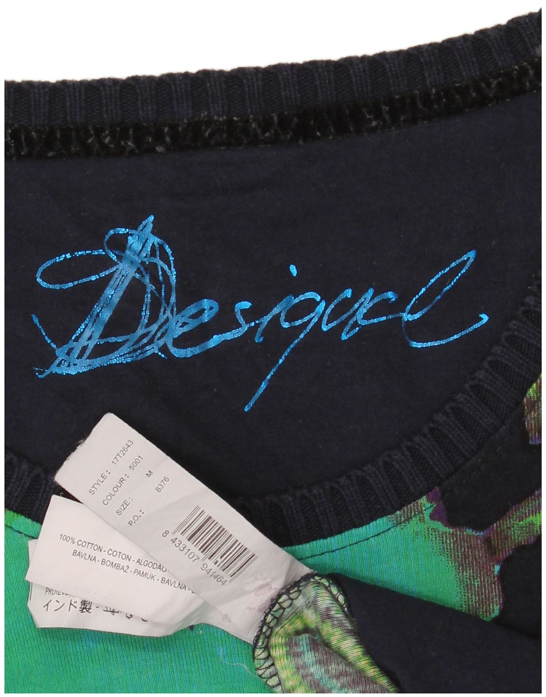 DESIGUAL Top grafico da donna manica lunga UK 12 medio multicolore floreale