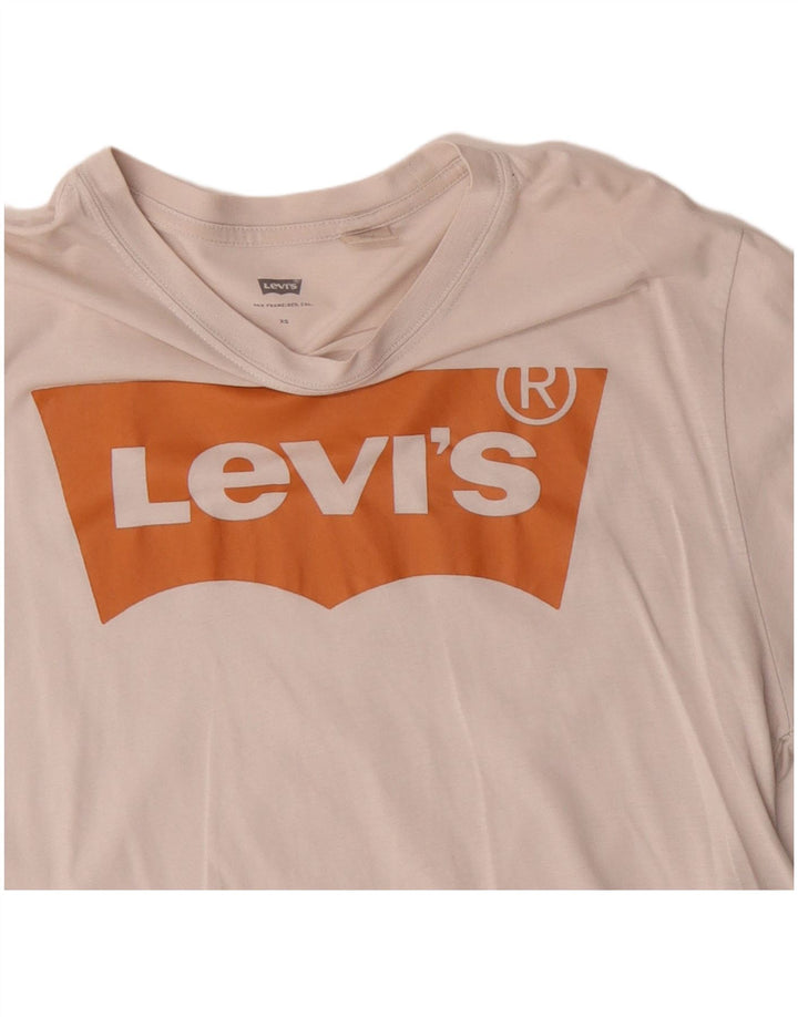 T-shirt grafica oversize corta da donna Levi's Top UK 6 XS cotone bianco