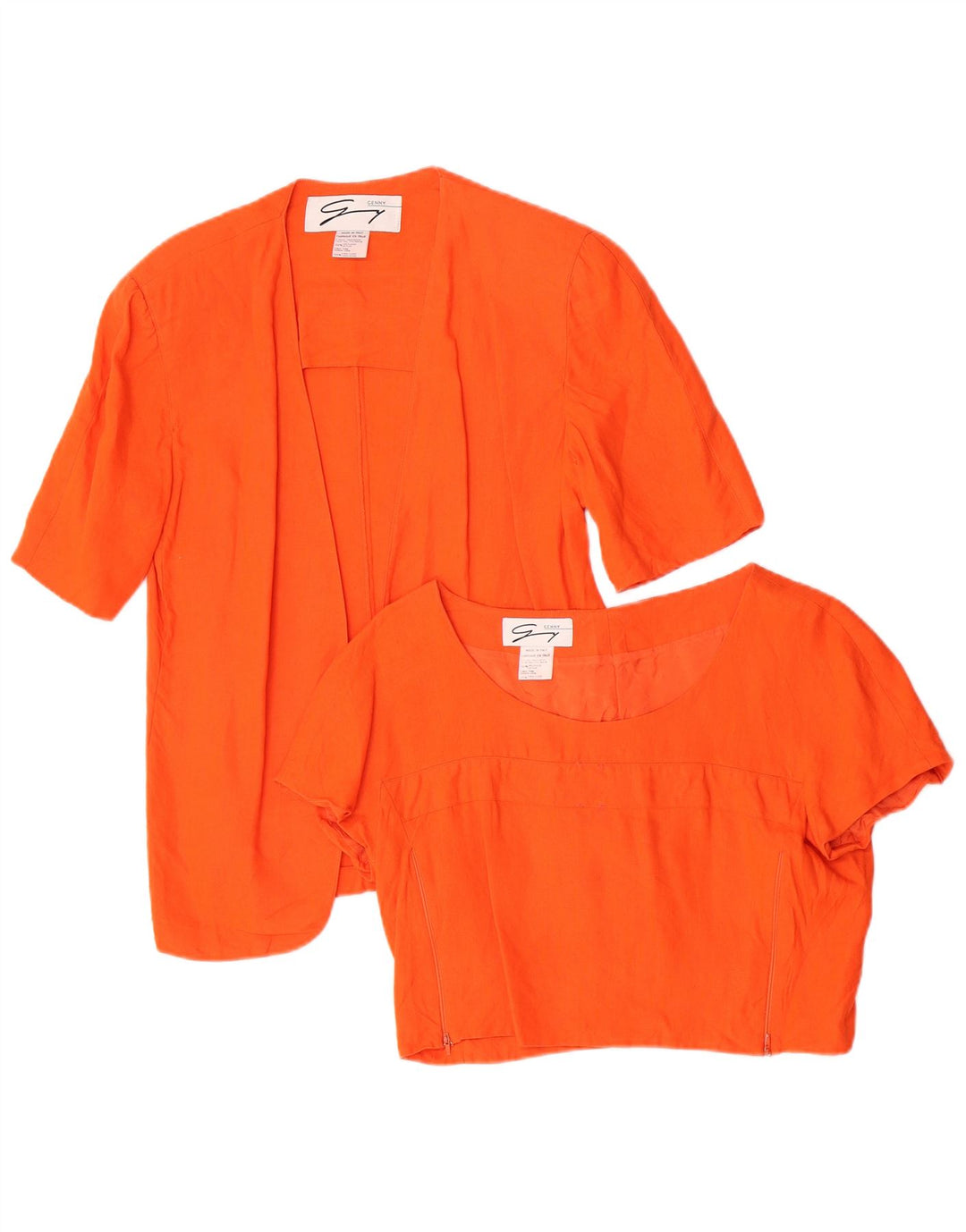 Set da 2 pezzi da donna Genny US 10 grande lino arancione