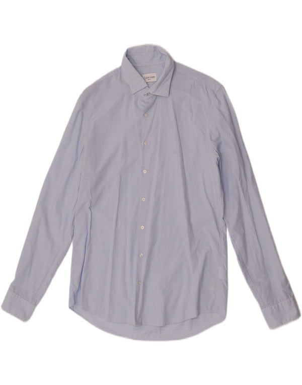 Camicia slim fit da uomo Calvin Klein taglia 40 15 3/4 gessato blu medio