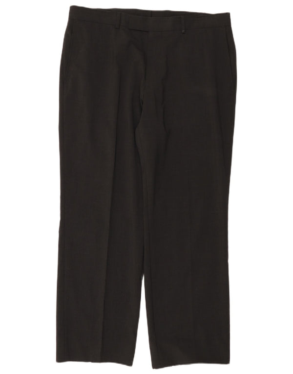 Pantaloni da abito dritti da uomo Hugo Boss IT 52 XL W36 L29 Lana grigia