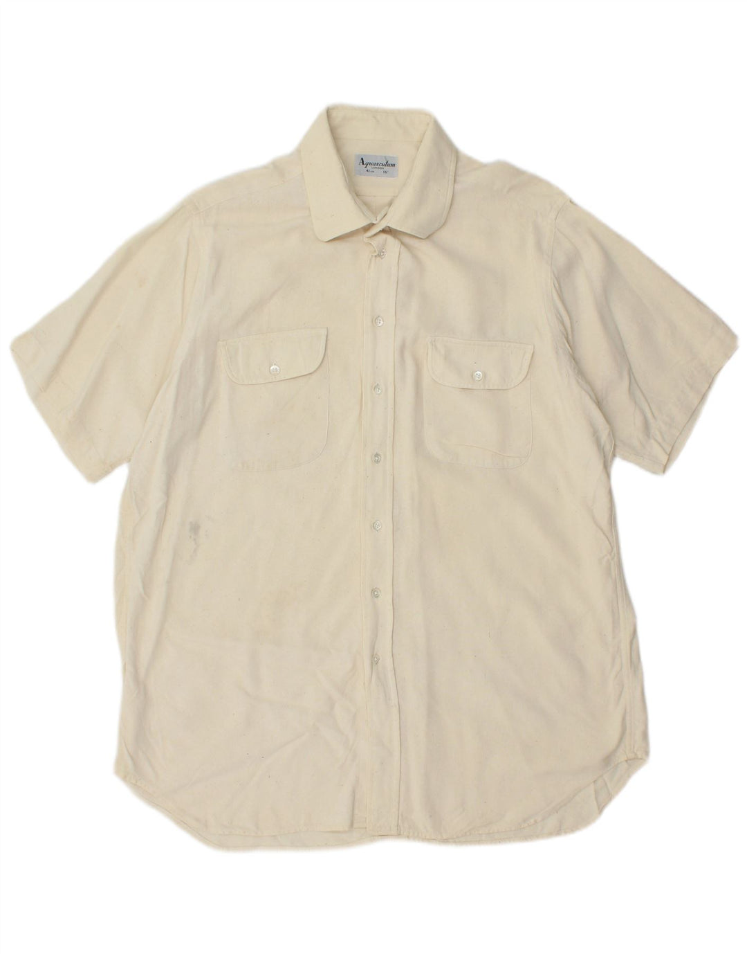 Camicia a maniche corte da uomo AQUASCUTUM taglia 16 41 grande bianco sporco
