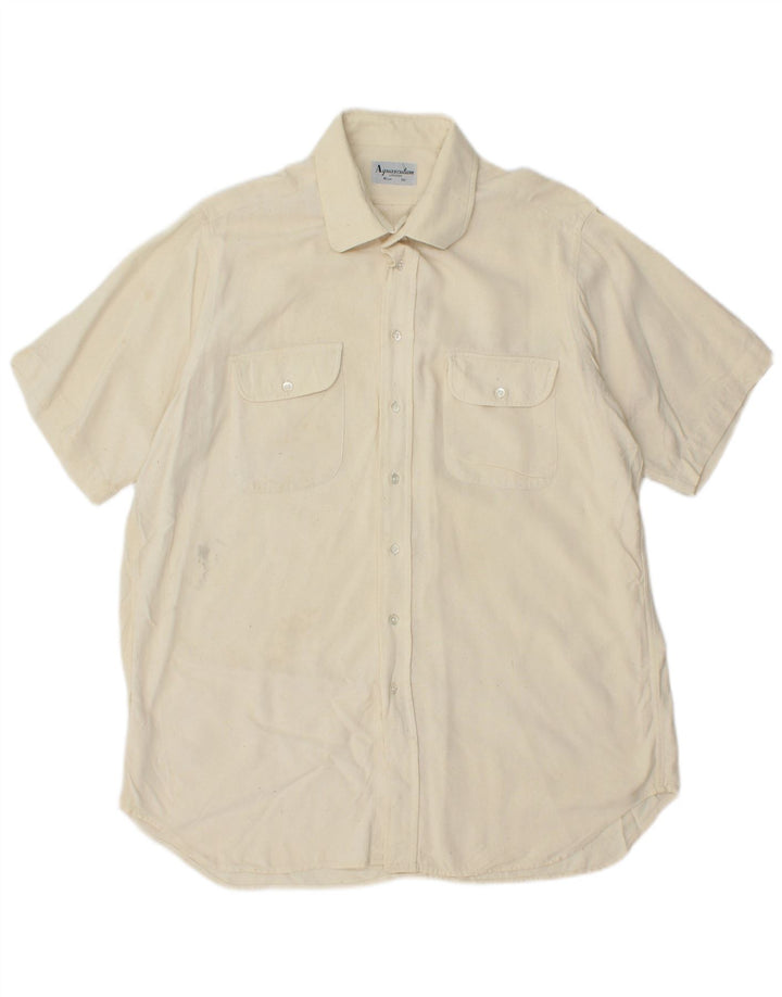 Camicia a maniche corte da uomo AQUASCUTUM taglia 16 41 grande bianco sporco
