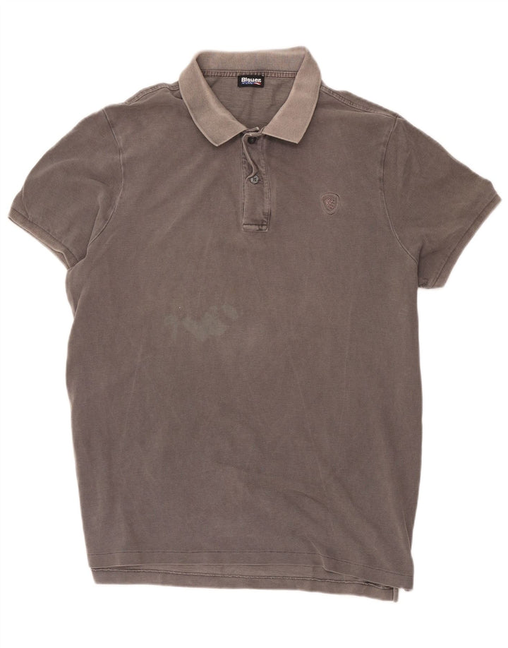 Polo Blauer da uomo vestibilità regolare 2XL in cotone grigio
