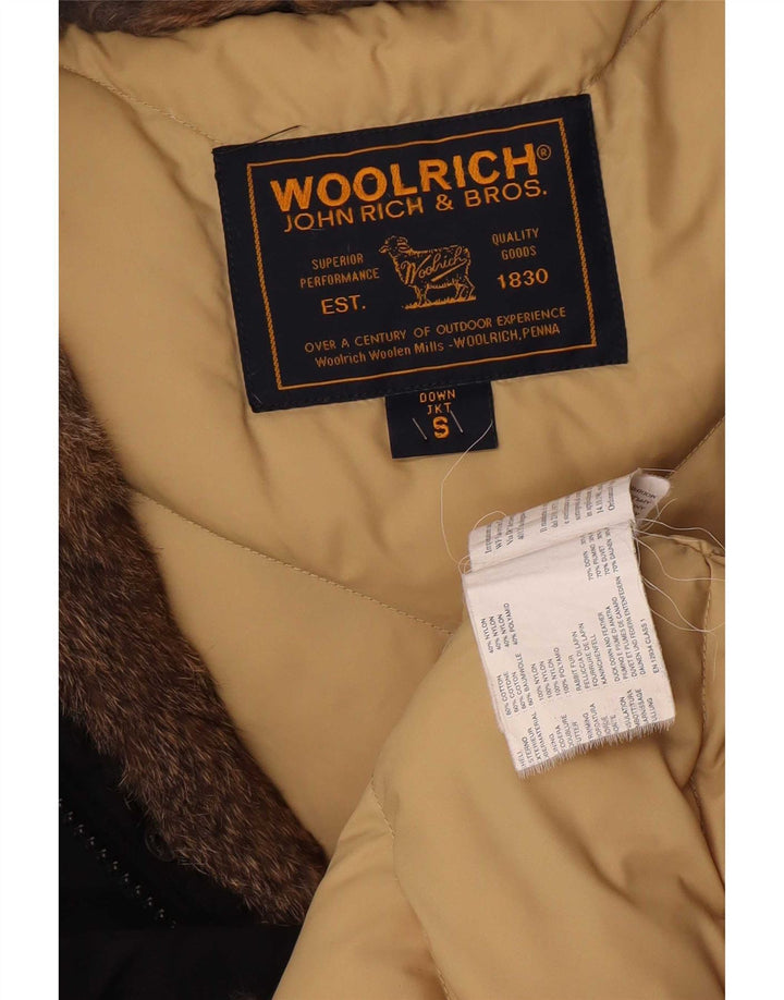 Cappotto imbottito con cappuccio da donna Woolrich UK 10 piccolo cotone nero