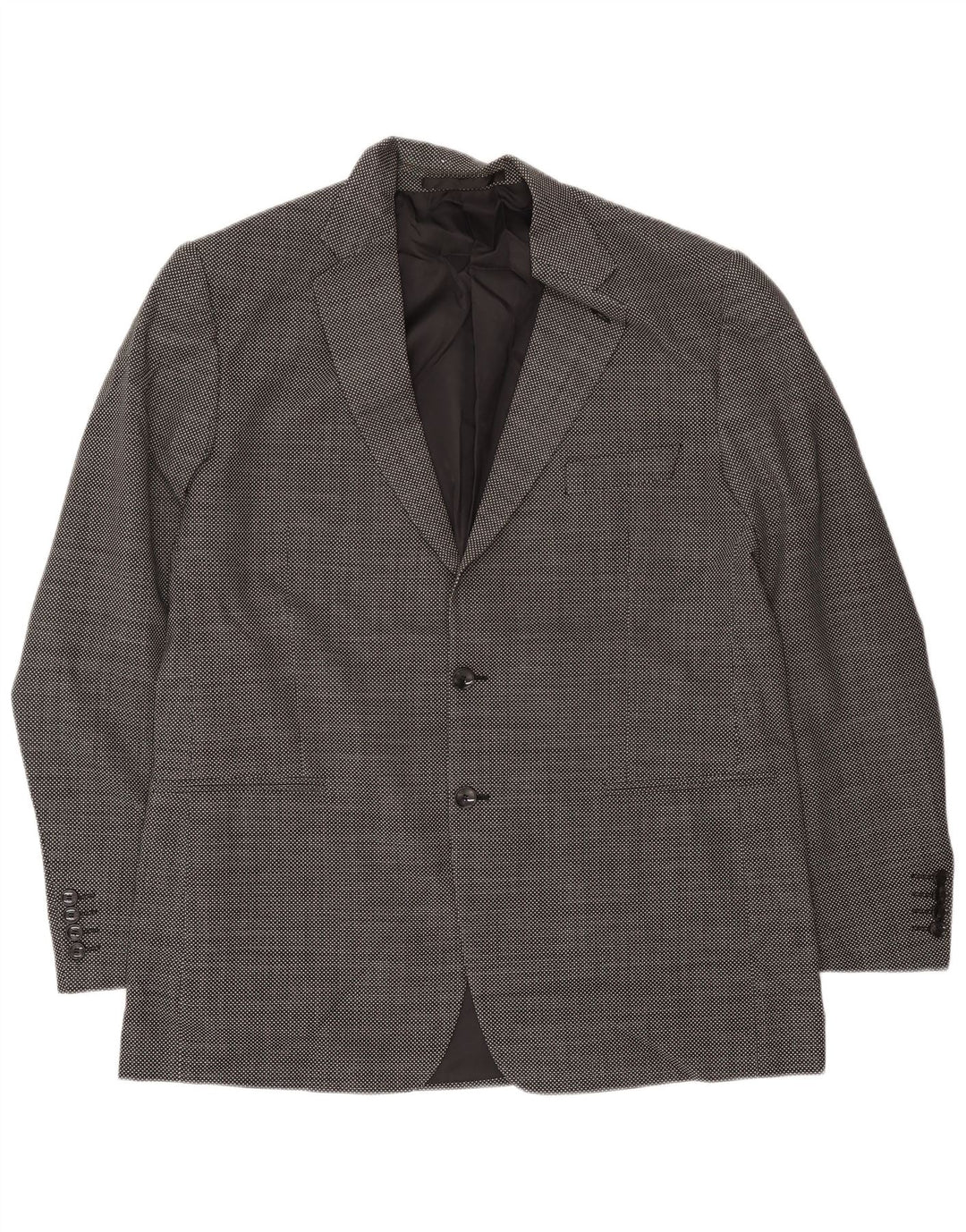 Giacca blazer a 2 bottoni da uomo Marks & Spencer UK 44 XL lana a quadri nera