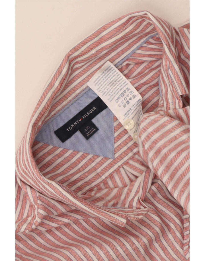 Camicia da uomo Tommy Hilfiger grande cotone a righe rosa