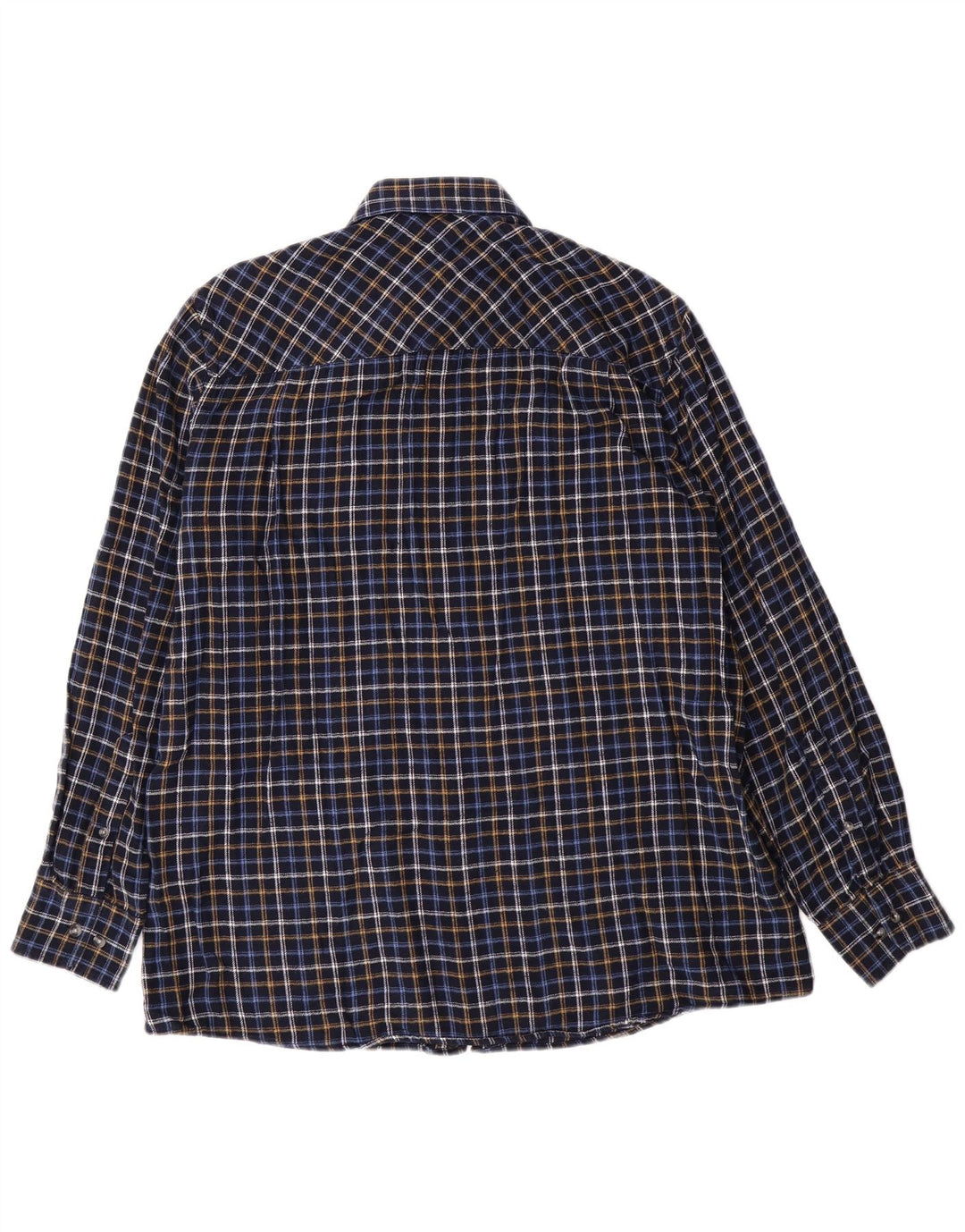 KINGFIELD Camicia da uomo in flanella grande cotone a quadri blu navy