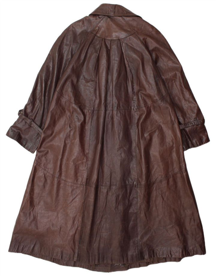 Cappotto in pelle da donna VINTAGE UK 14 Marrone medio
