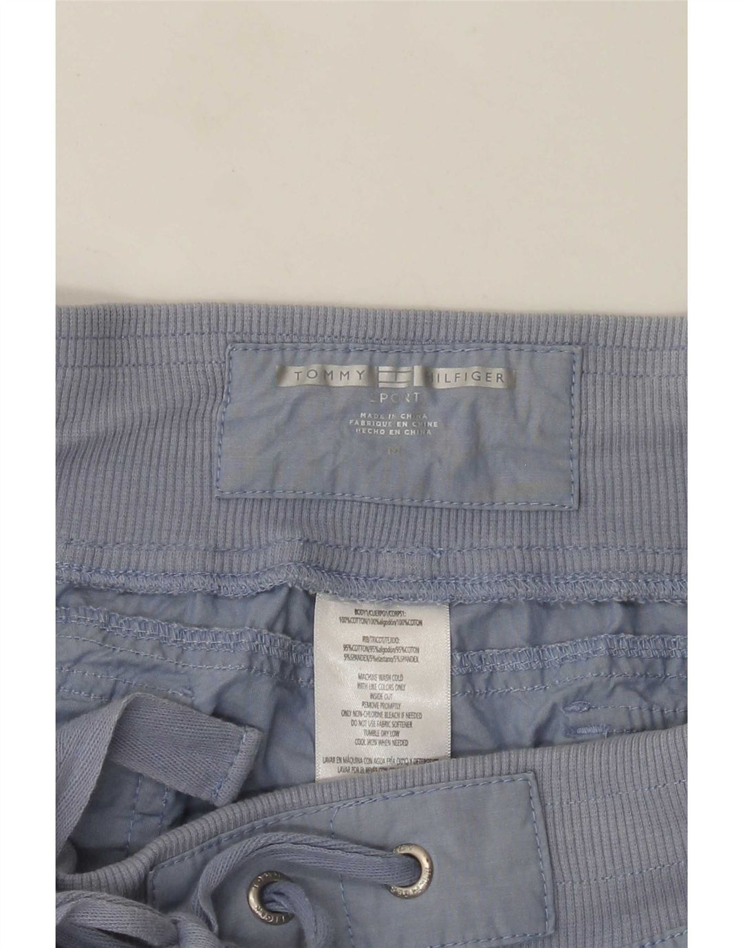 Pantaloni capri da donna Tommy Hilfiger medi W30 L22 cotone blu