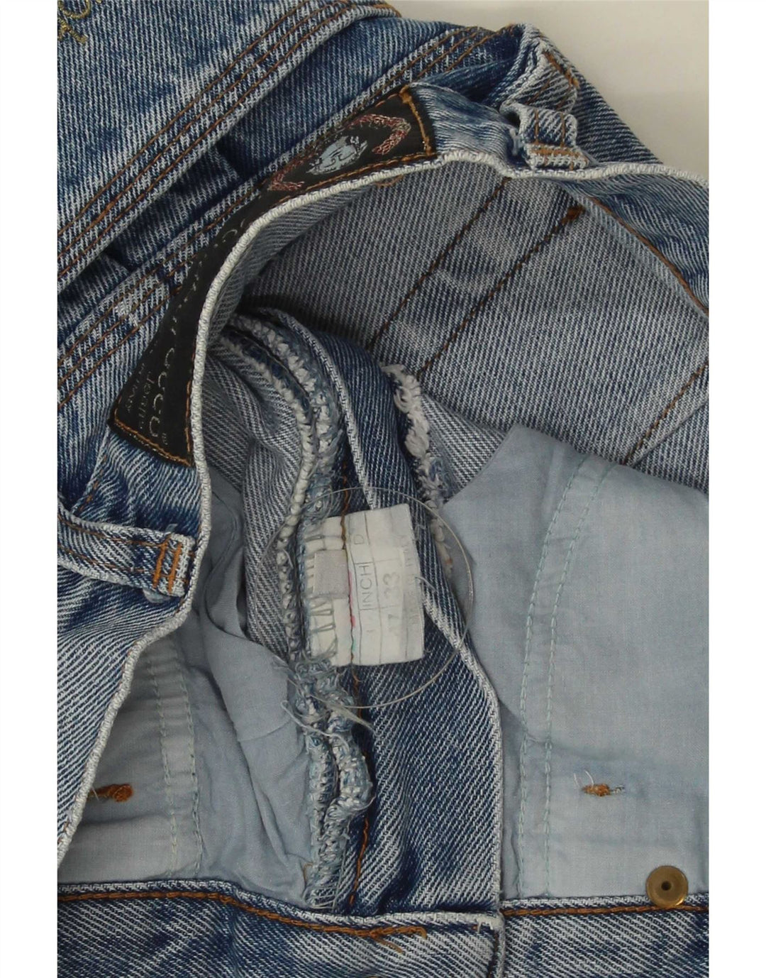 Gonna in denim da donna Roccobarocco W33 grande cotone blu