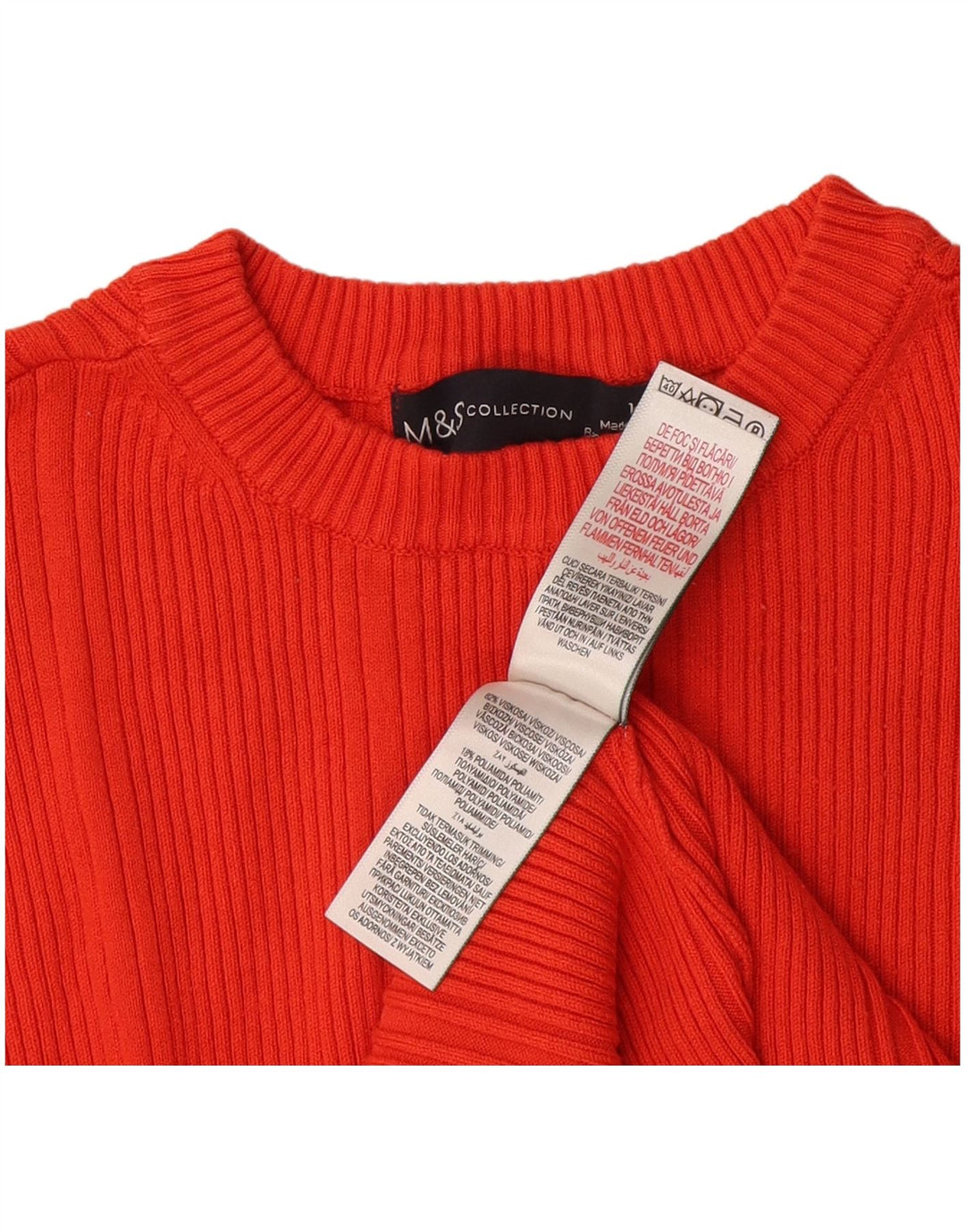 Maglione girocollo corto da donna Marks & Spencer UK 14 rosso medio