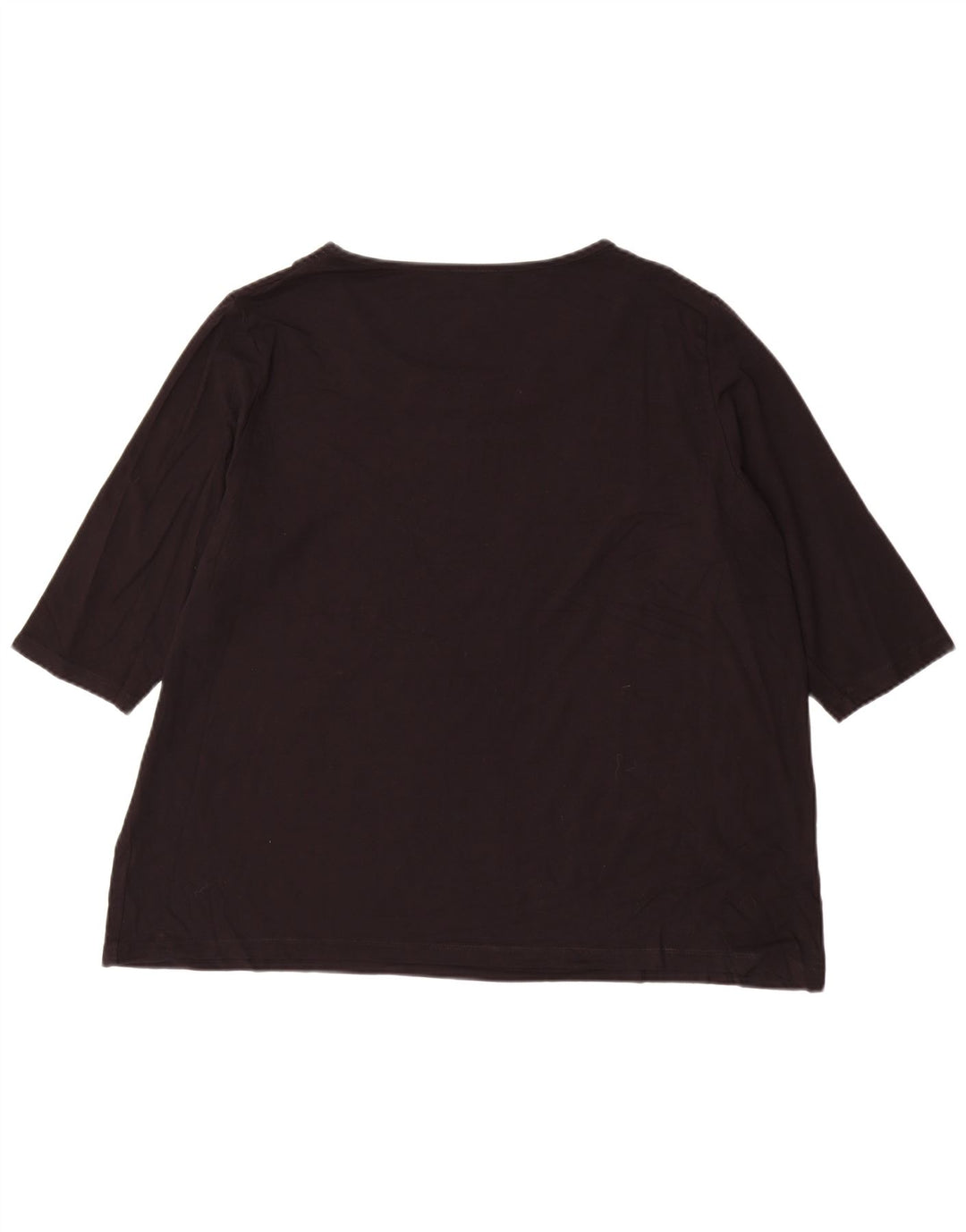 MARKS & SPENCER Womens Top 3/4 Sleeve UK 24 4XL Black Viscose