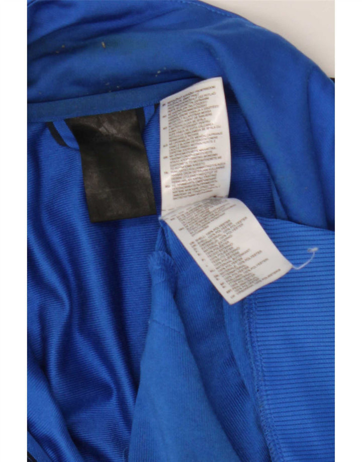Giacca da ginnastica da uomo Adidas, giacca grande, in poliestere color block blu