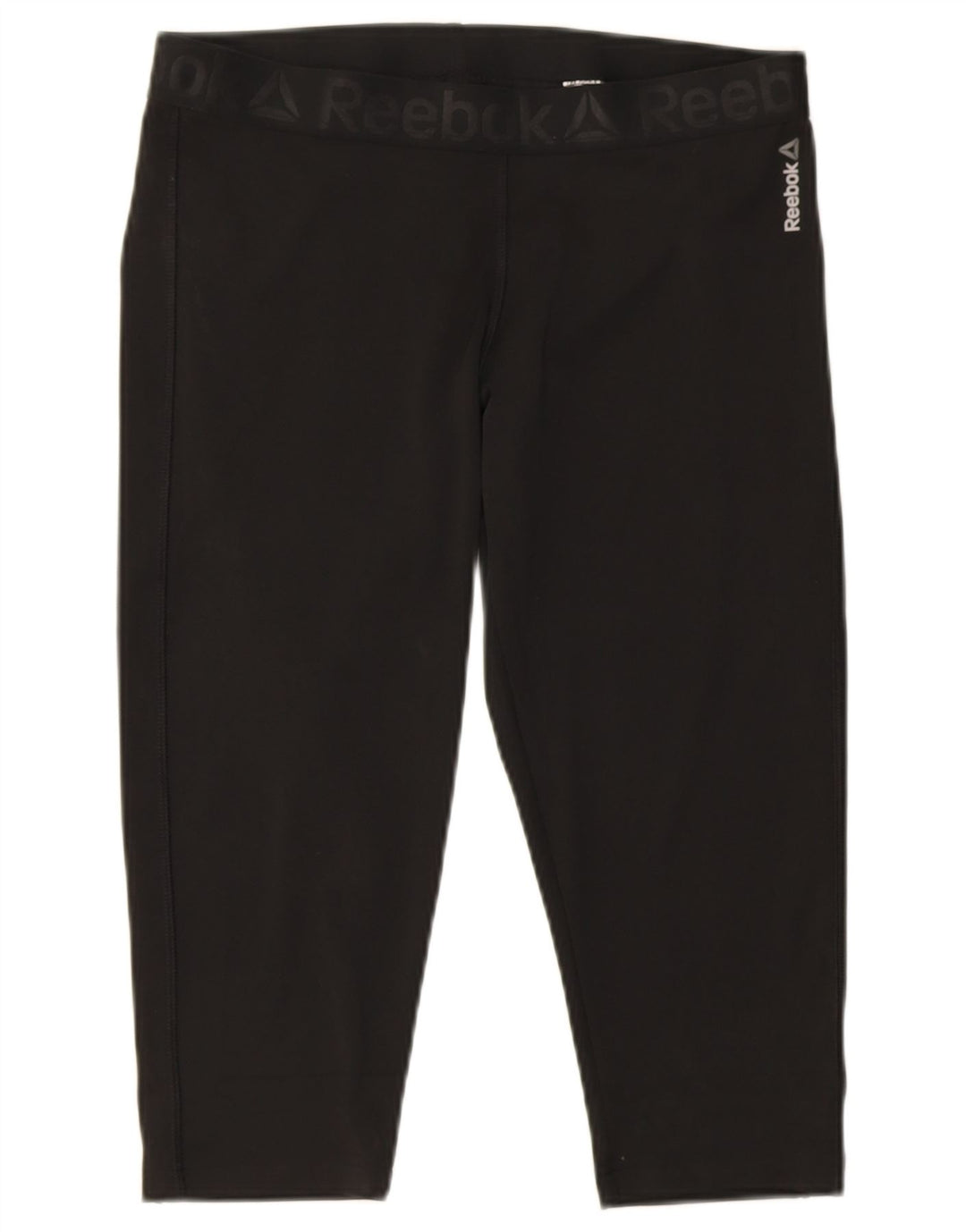 Leggings Capri Reebok da donna UK 16/18 Large Nero Poliestere
