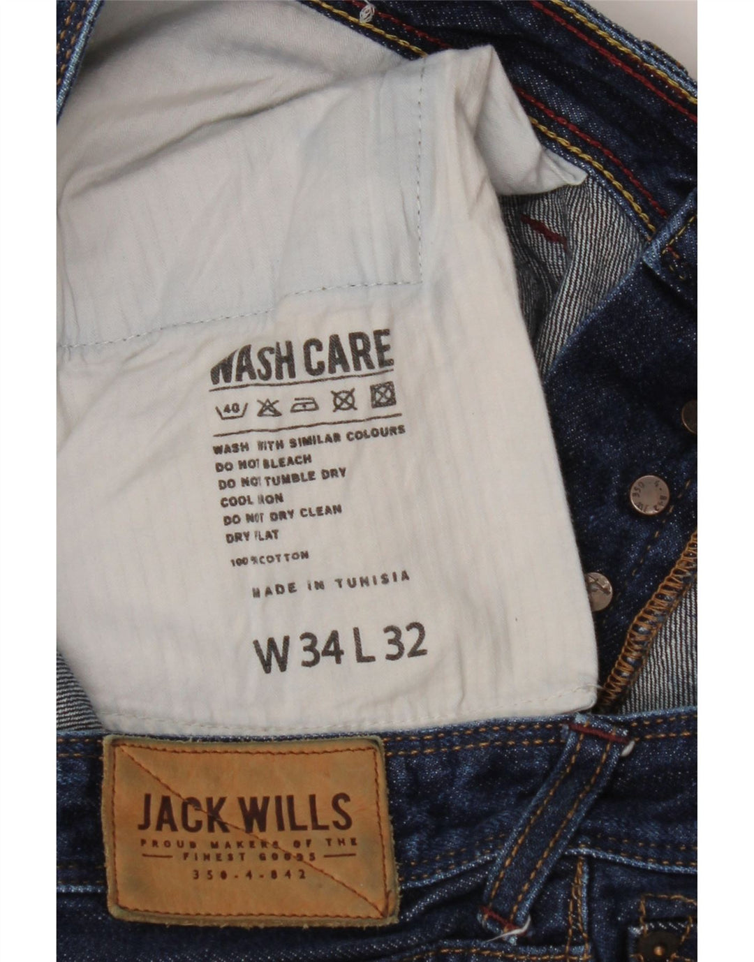 JACK WILLS Jeans slim da uomo W34 L32 cotone blu