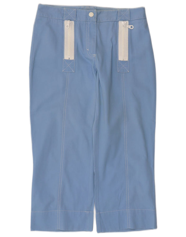 Pantaloni corti dritti da donna Benetton W30 L23 in cotone blu