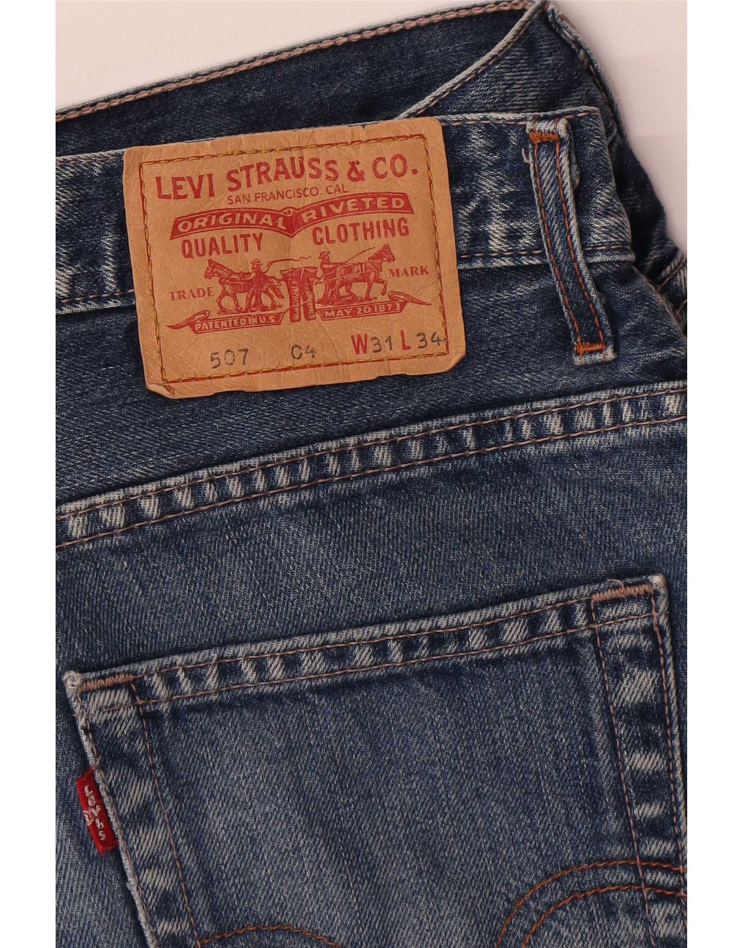 Levi's Uomo 507 Jeans Bootcut Slim W31 L34 Cotone Blu