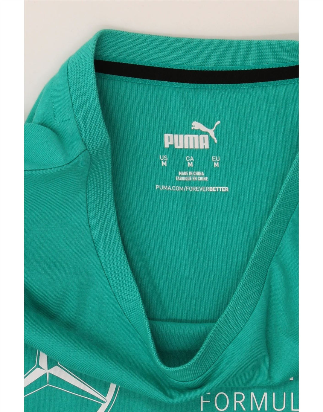 PUMA Mens Formula One Graphic T-Shirt Top Medium Turquoise Vintage Puma and Second-Hand Puma from Messina Hembry 