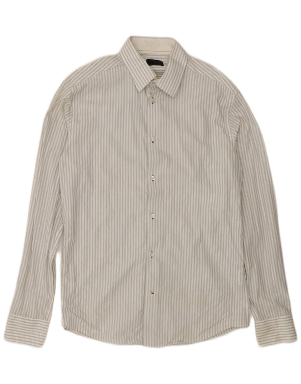 Camicia da uomo Jack & Jones in cotone gessato bianco medio
