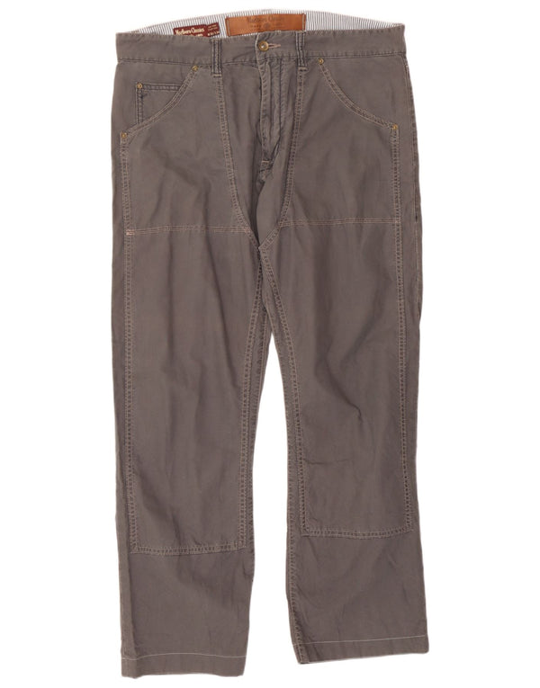 Pantaloni casual dritti da uomo Marlboro Classics W36 L30 cotone grigio