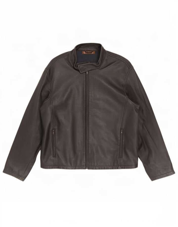 Giacca in pelle vintage da uomo UK 44 2XL Nera