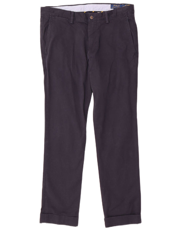 Pantaloni chino slim da uomo Polo Ralph Lauren W32 L32 cotone blu navy