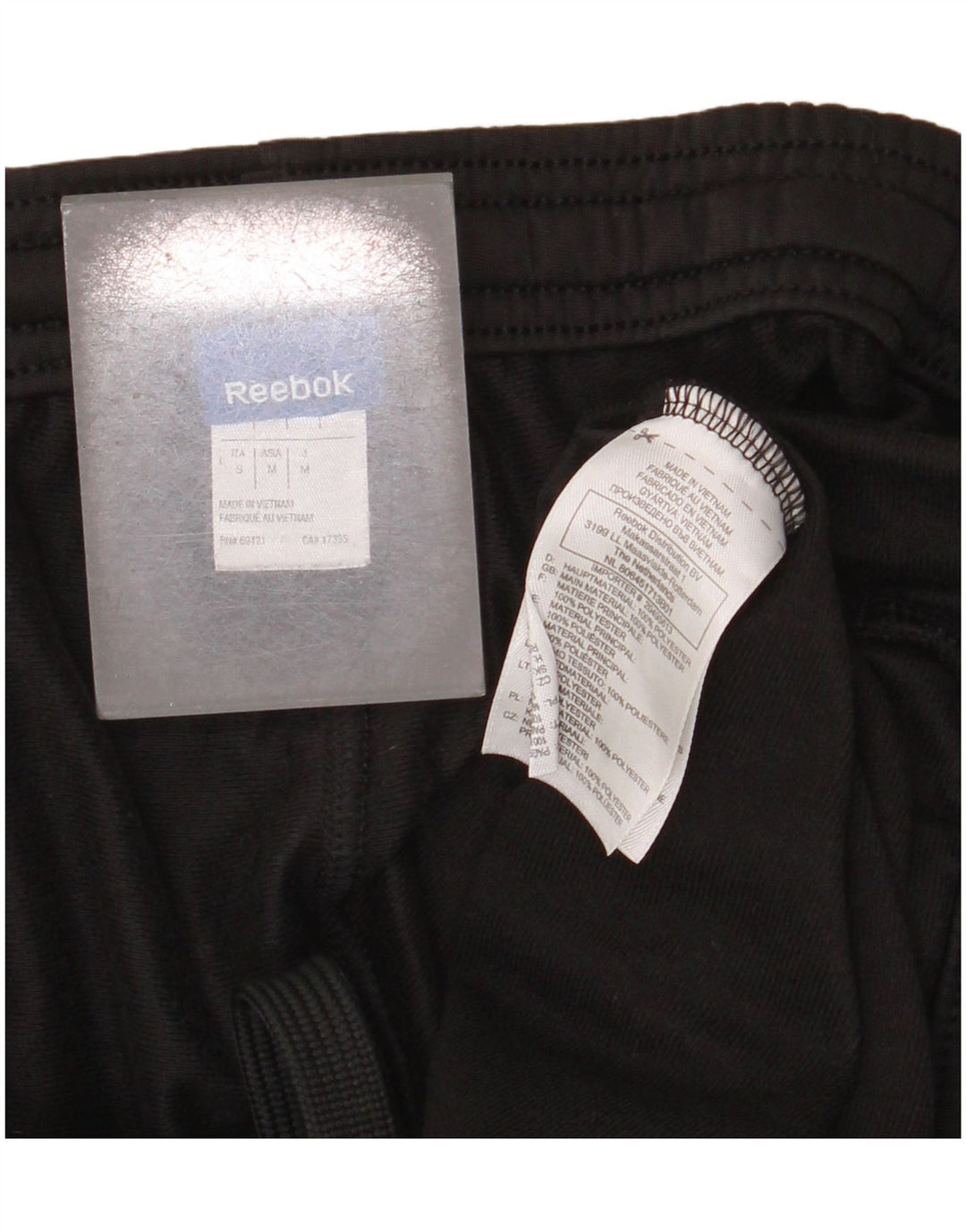 Pantaloni da tuta da uomo Reebok Small neri in poliestere